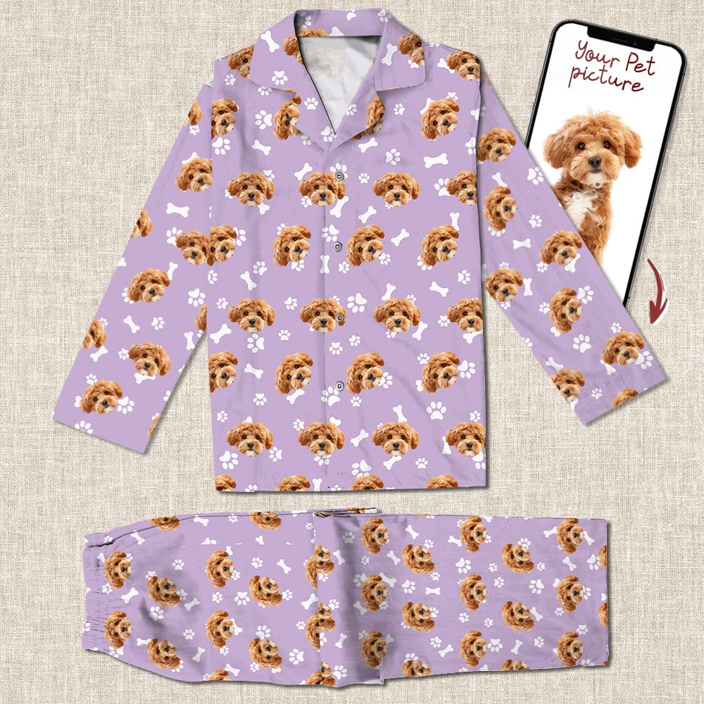 Custom Dog Face Photo With Colorful Background Pajamas HO82 T368 889957