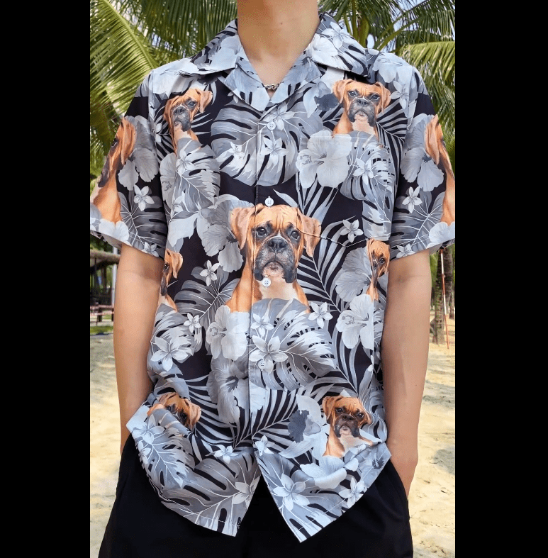 Custom Dog Photo Funny Face Hawaii Shirt TA29 889543