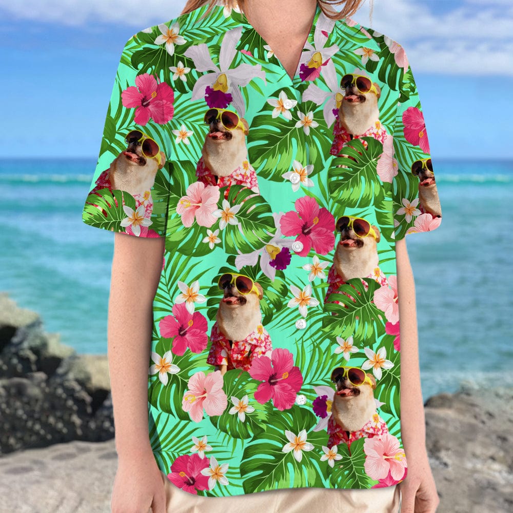 Custom Dog Photo Tropical Style Woman Hawaii Shirt N304 889567