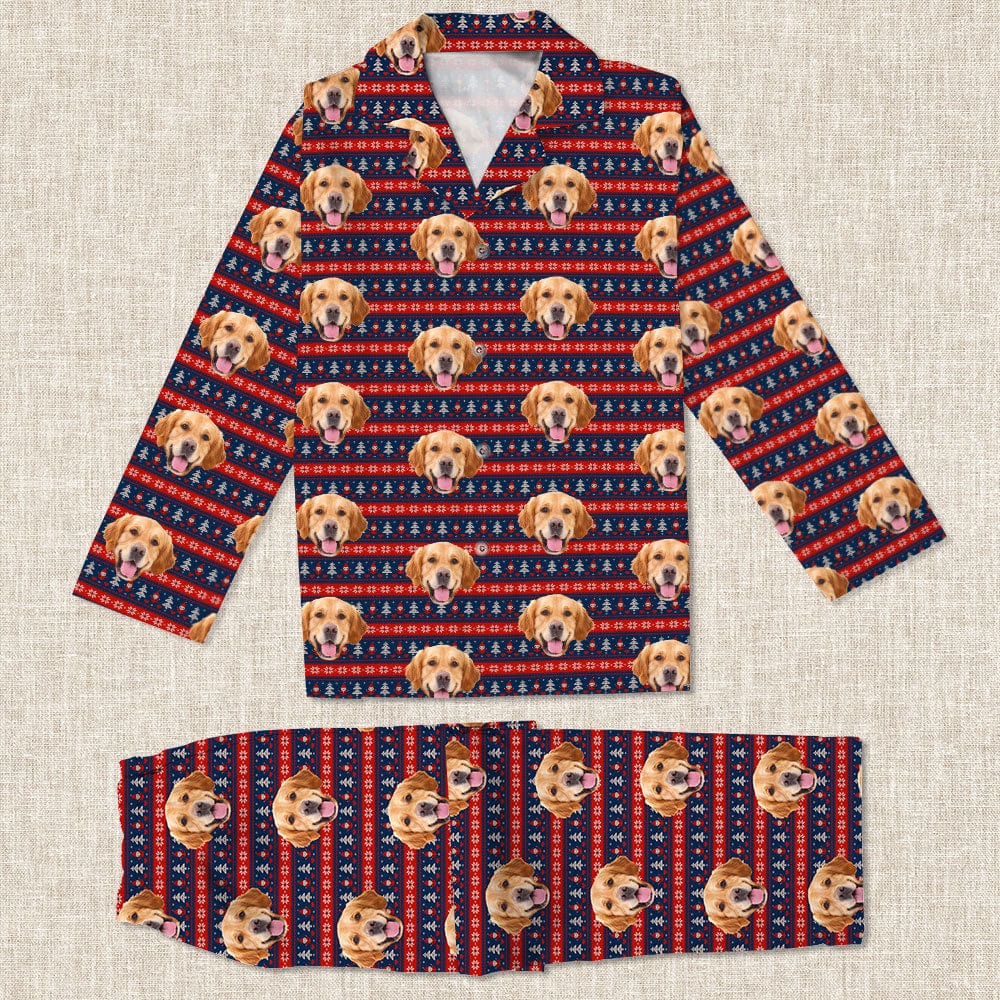 Custom Dog Photo With Colorful Background For Family Pajamas T368 889644