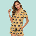 Custom Dog Photo With Polka Dots Pattern Short Pajamas T368 888884