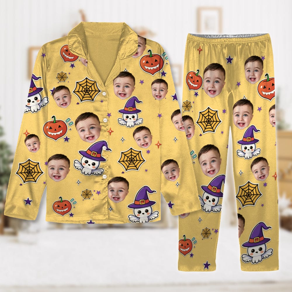 Custom Face Ghost Pattern Halloween Pajamas HA75 891532