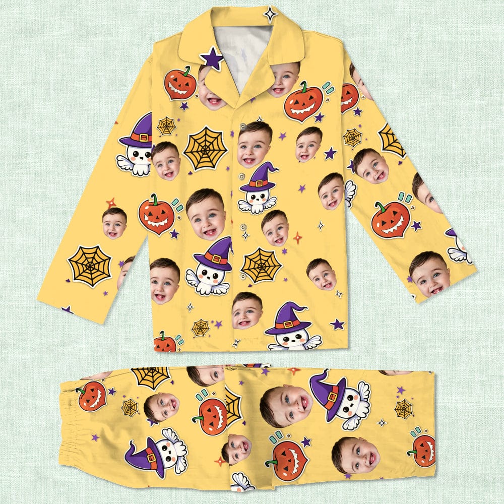 Custom Face Ghost Pattern Halloween Pajamas HA75 891532