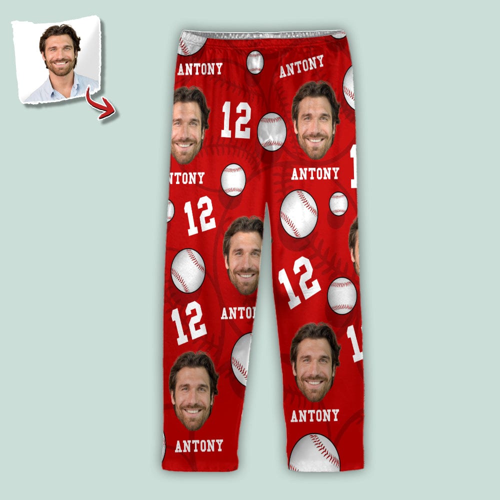 Custom Face Photo And Name Baseball Pajamas TA29 888779
