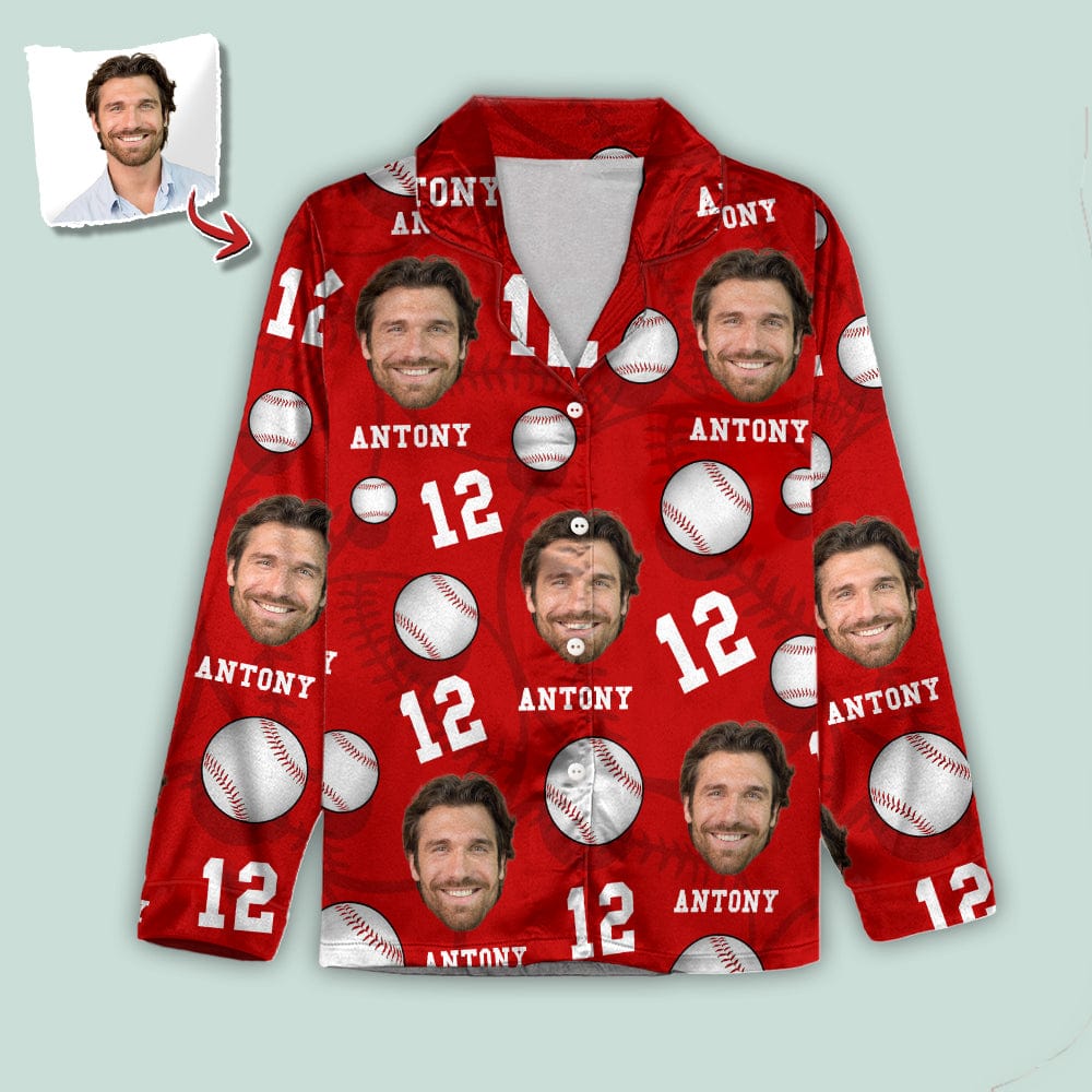 Custom Face Photo And Name Baseball Pajamas TA29 888779