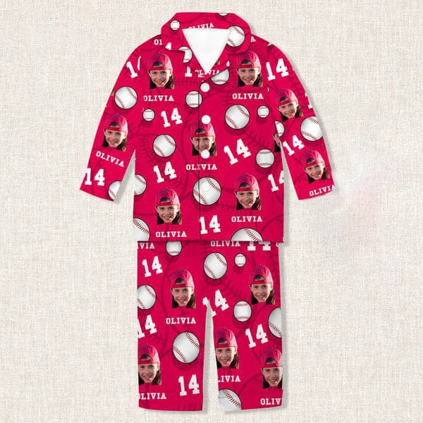Custom Face Photo And Name Baseball Pajamas TA29 888779