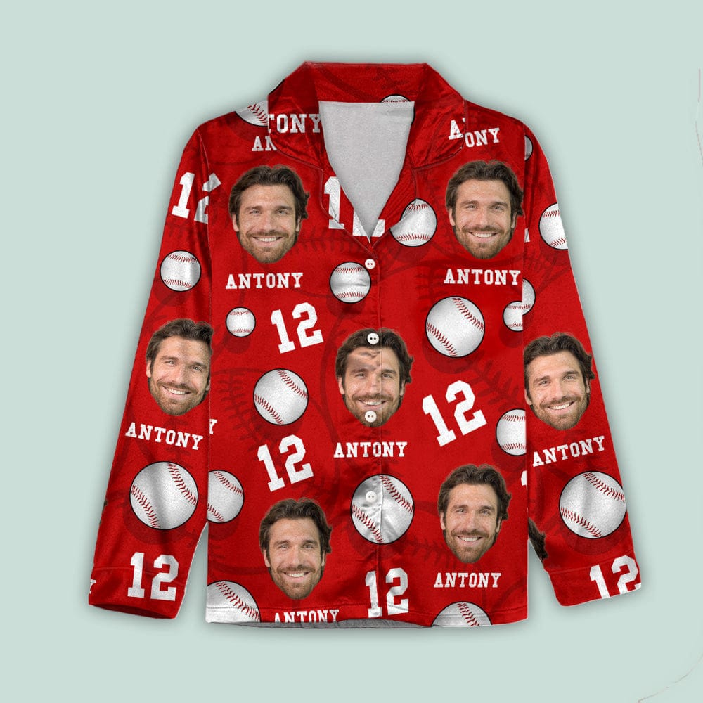 Custom Face Photo And Name Baseball Pajamas TA29 888779