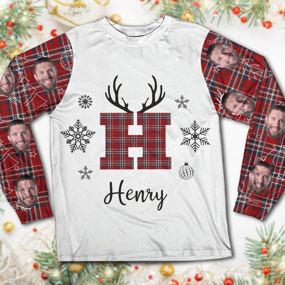 Custom Face Photo And Name With Christmas Pattern Sleepwear TH10 891641