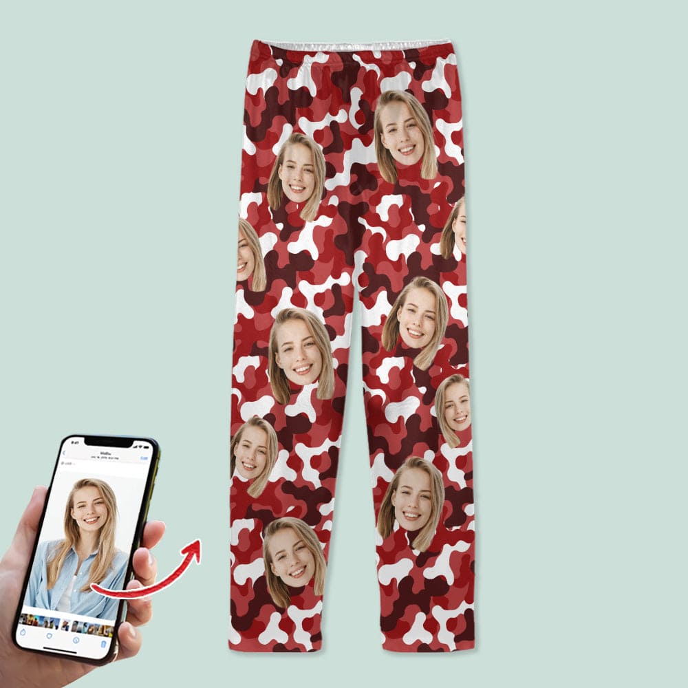 Custom Face Photo Camo Background Pajamas For Christmas Gift N304 888782