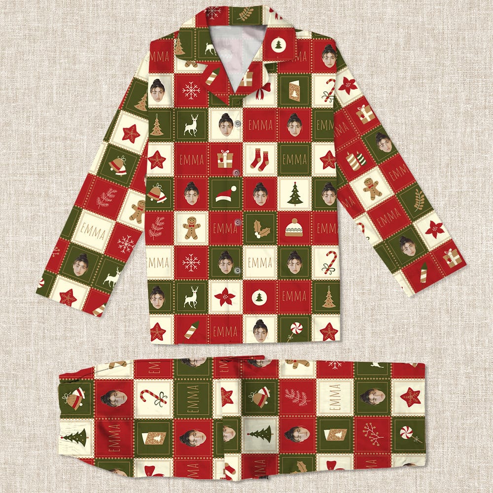 Custom Face Photo Christmas Icon Pajamas DA199 890115