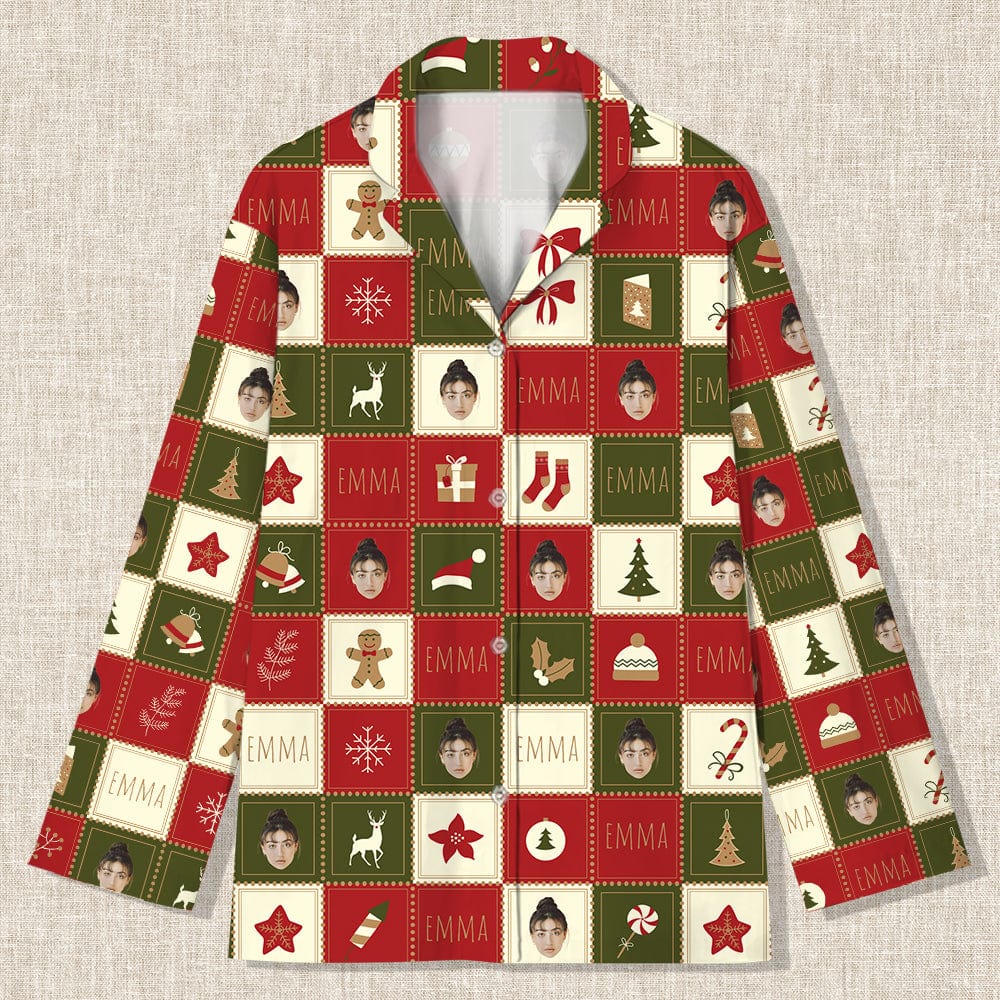 Custom Face Photo Christmas Icon Pajamas DA199 890115