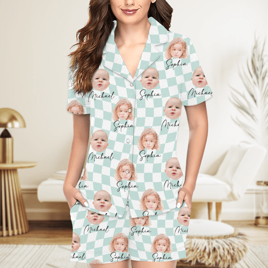 Custom Face Photo Family Short Pajamas K228 890927