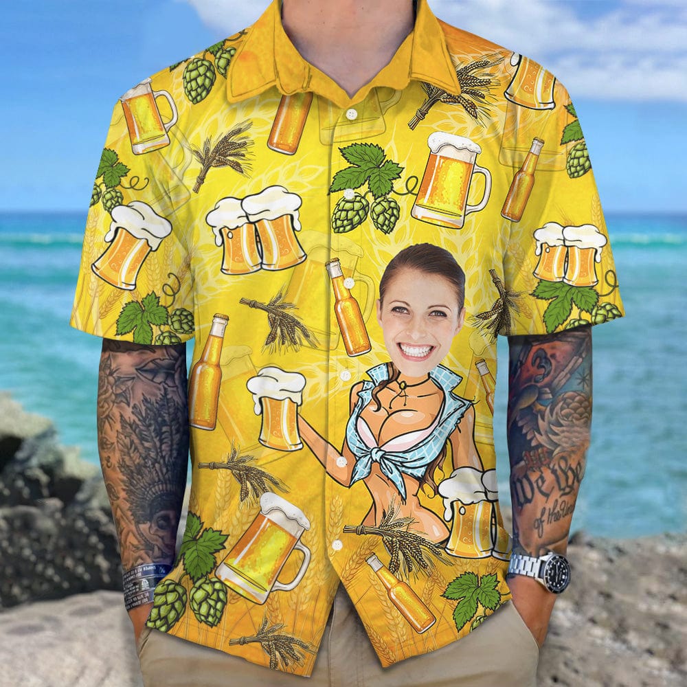 Custom Face Photo Gift For Husband And Boyfriend Hawaii Shirt N304 889319