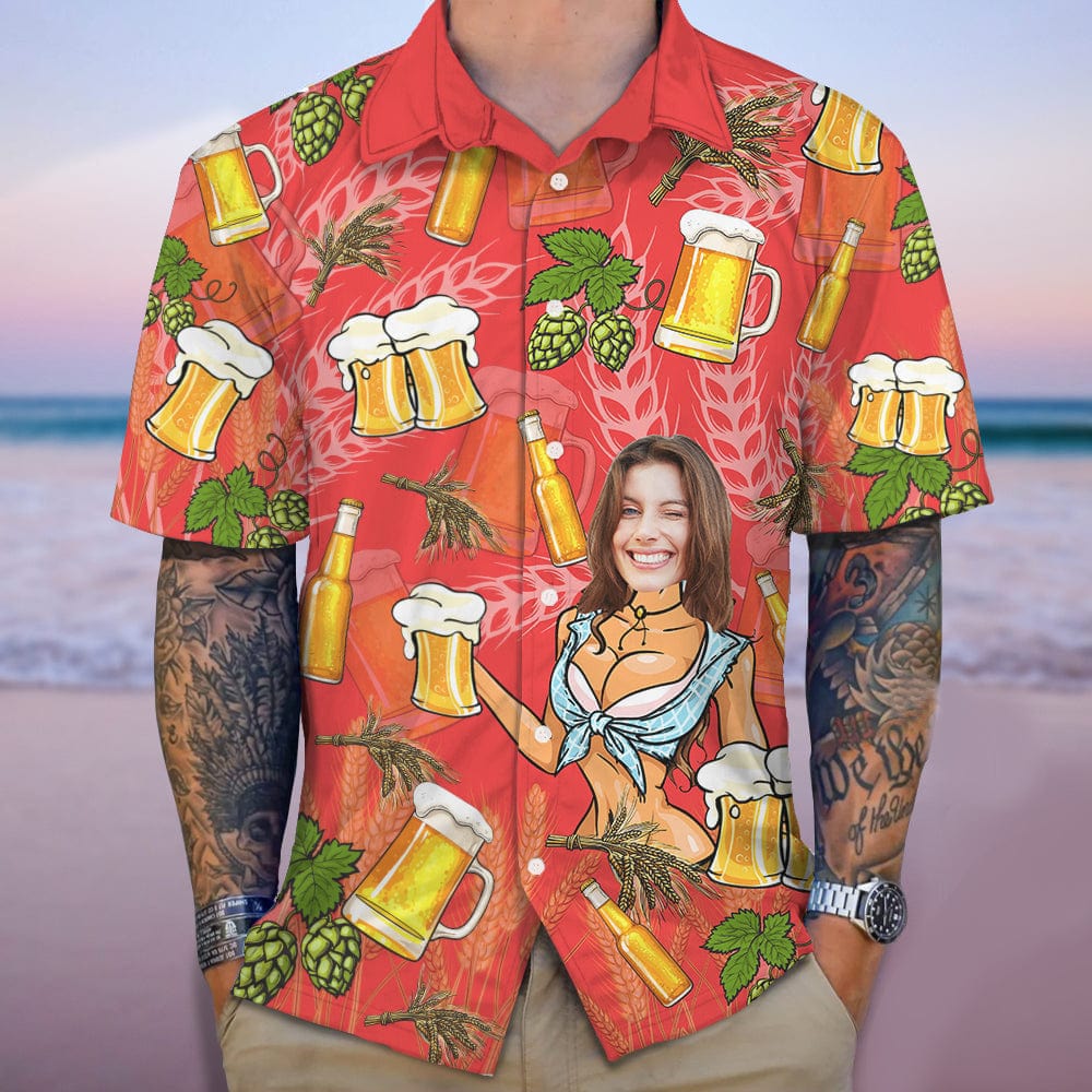 Custom Face Photo Gift For Husband And Boyfriend Hawaii Shirt N304 889319