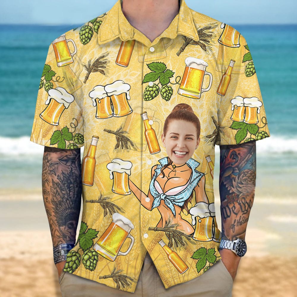 Custom Face Photo Gift For Husband And Boyfriend Hawaii Shirt N304 889319