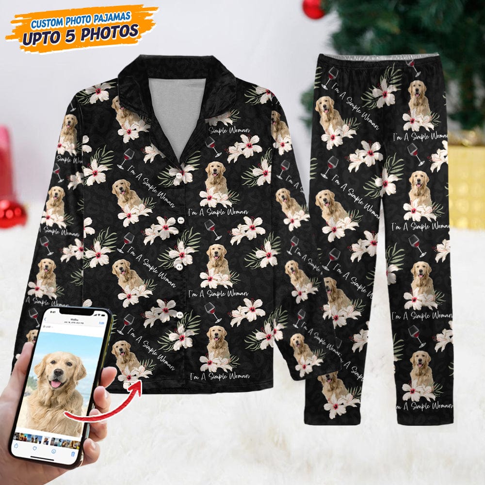 Custom Photo Dog Cat A Simple Woman Pajamas N304 888726