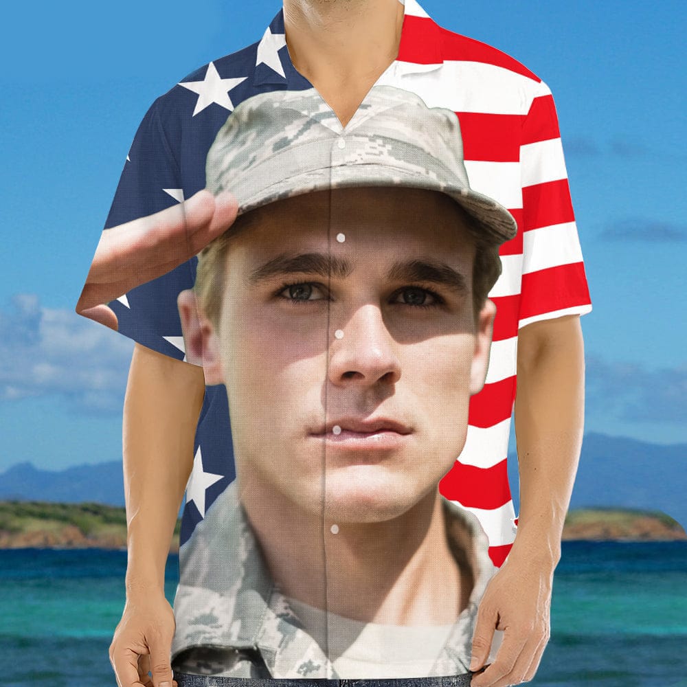 Custom face photo Military Hawaiian Shirt N369 98369