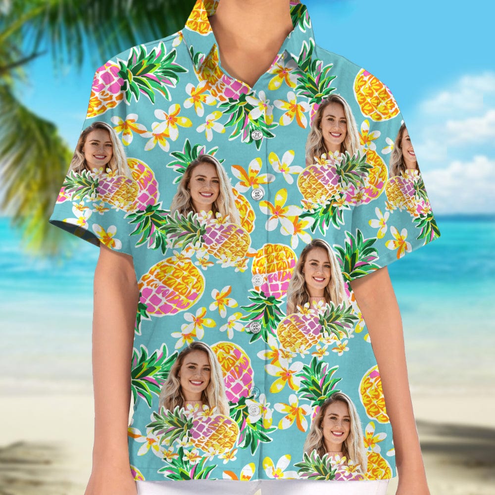 Custom Face Photo Tropical Hawaii Shirt DA199 890429