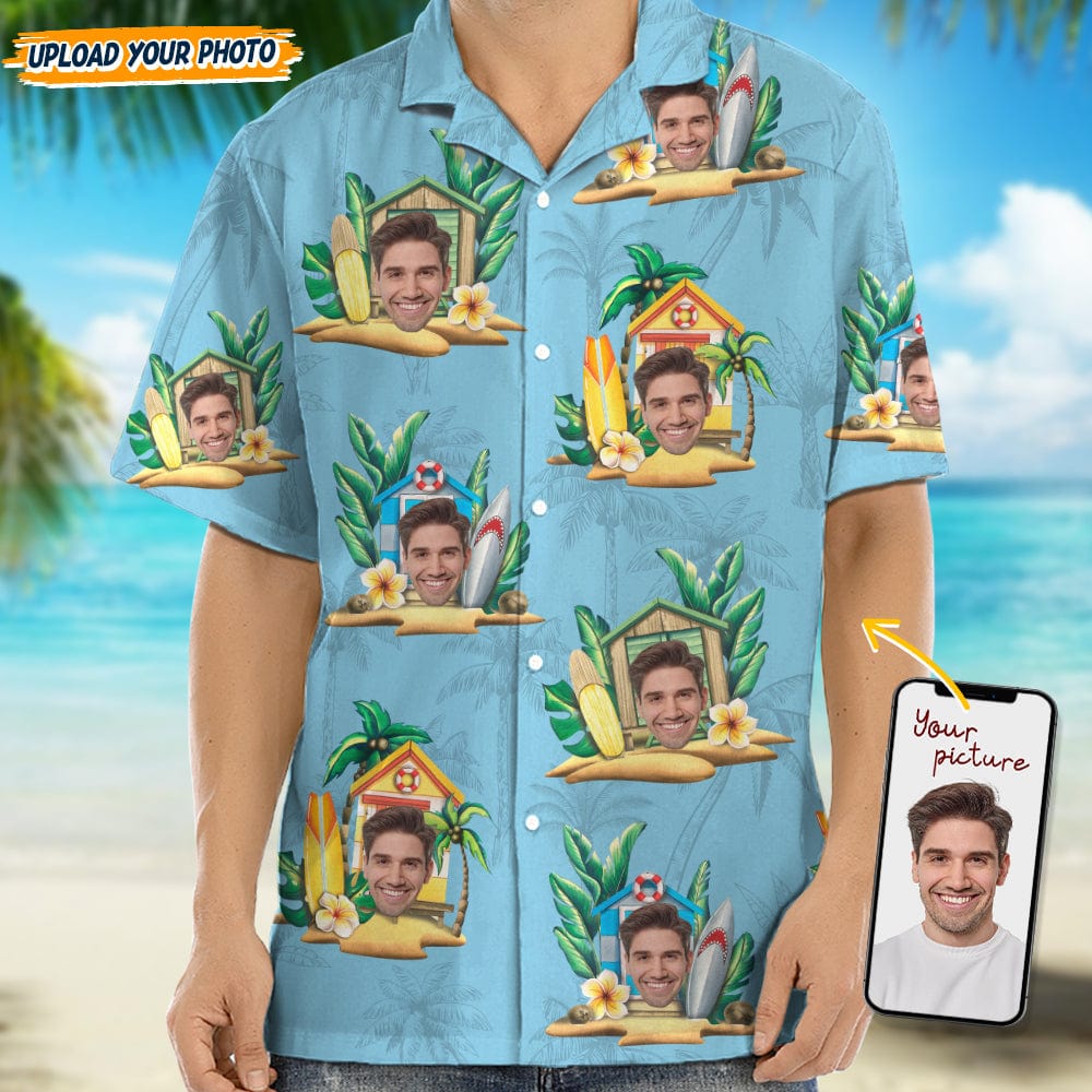 Custom Face Photo Tropical Men's Hawaii Shirt TA29 889100