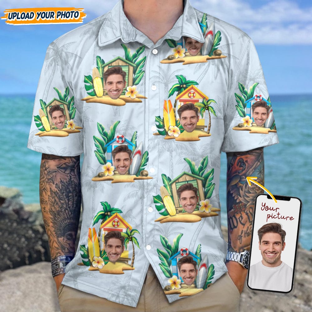 Custom Face Photo Tropical Men's Hawaii Shirt TA29 889100