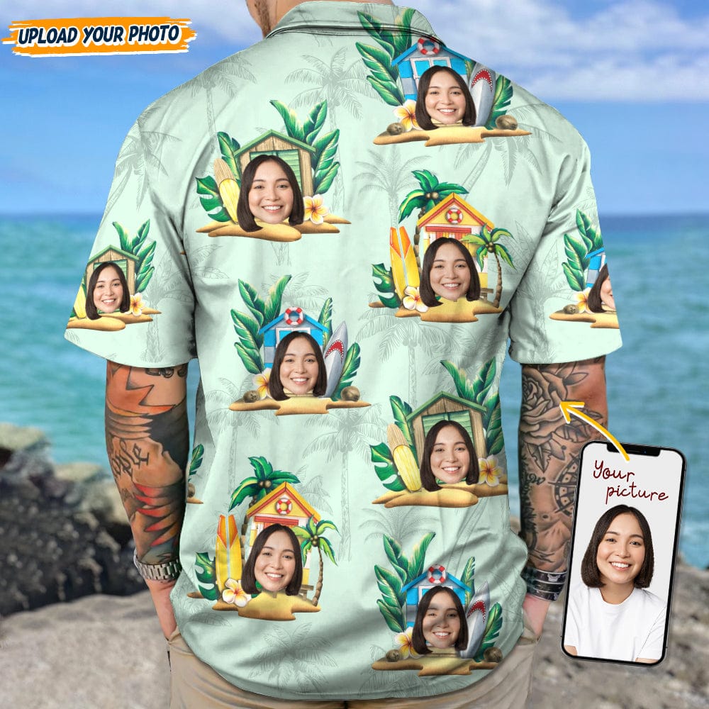 Custom Face Photo Tropical Men's Hawaii Shirt TA29 889100