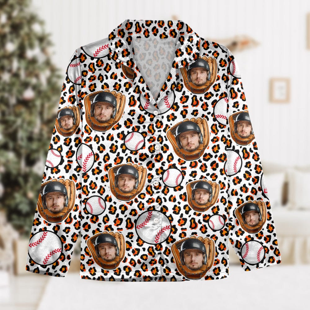 Custom Face Photo With Baseball Gloves Sport Pajamas T368 888770