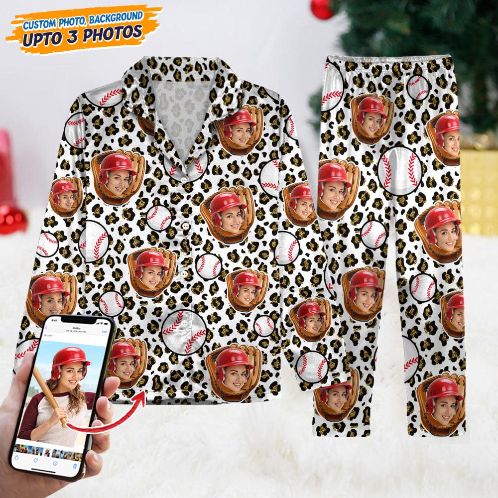 Custom Face Photo With Baseball Gloves Sport Pajamas T368 888770