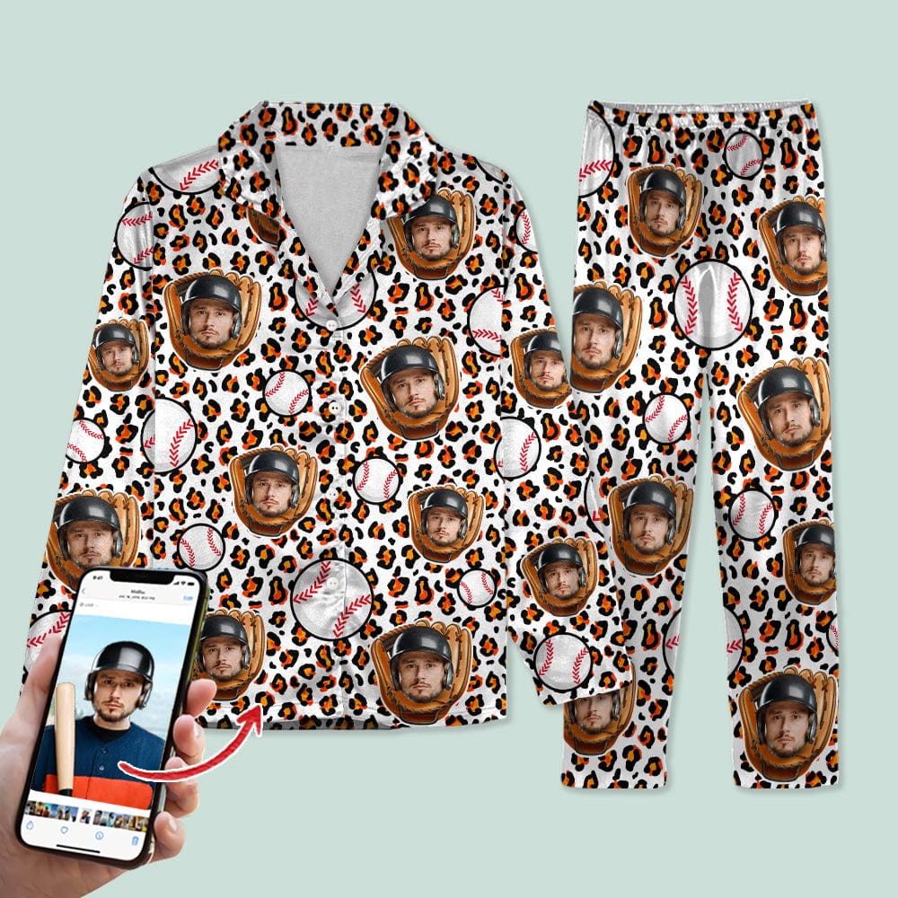 Custom Face Photo With Baseball Gloves Sport Pajamas T368 888770