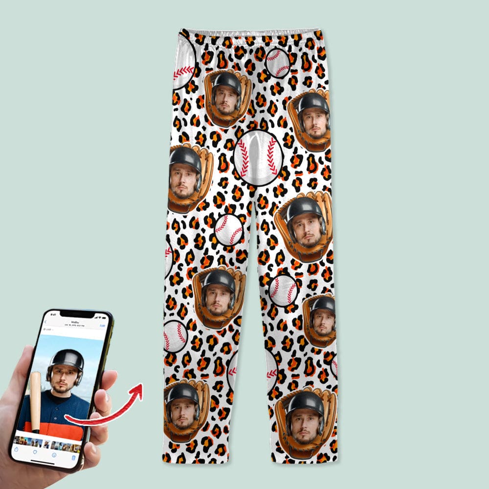Custom Face Photo With Baseball Gloves Sport Pajamas T368 888770