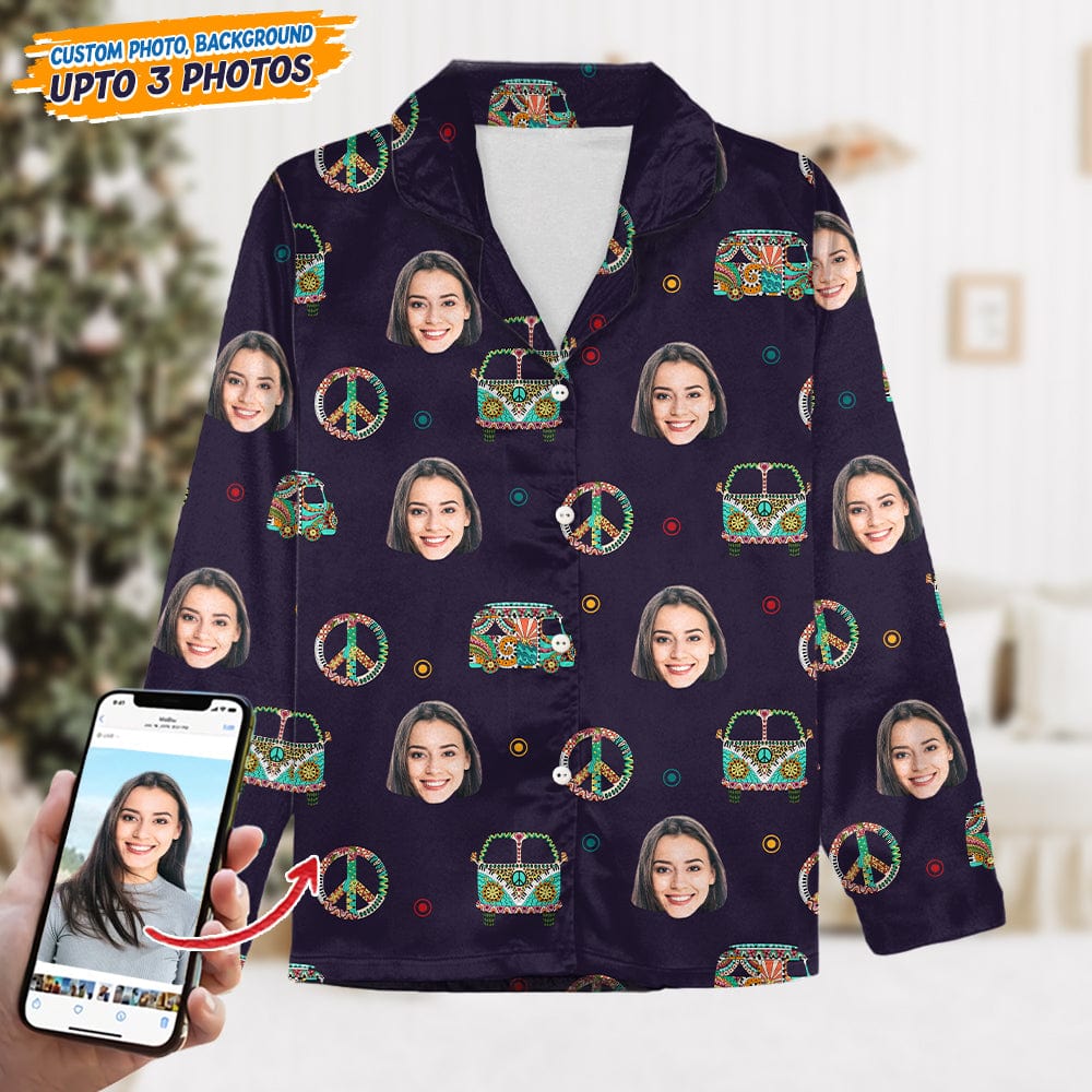 Custom Face Photo With Decoration Hippie Pajamas T368 888894
