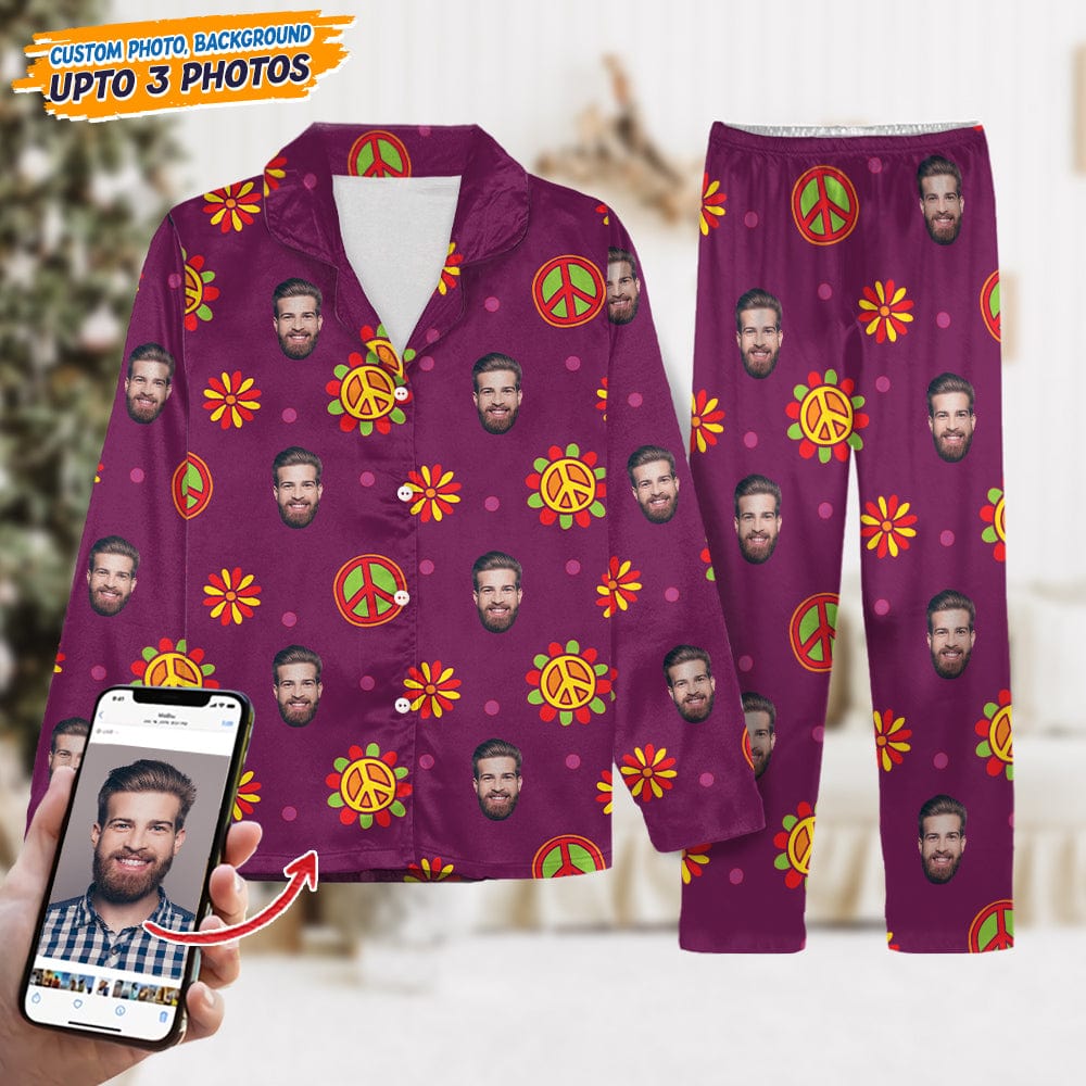 Custom Face Photo With Decoration Hippie Pajamas T368 888894
