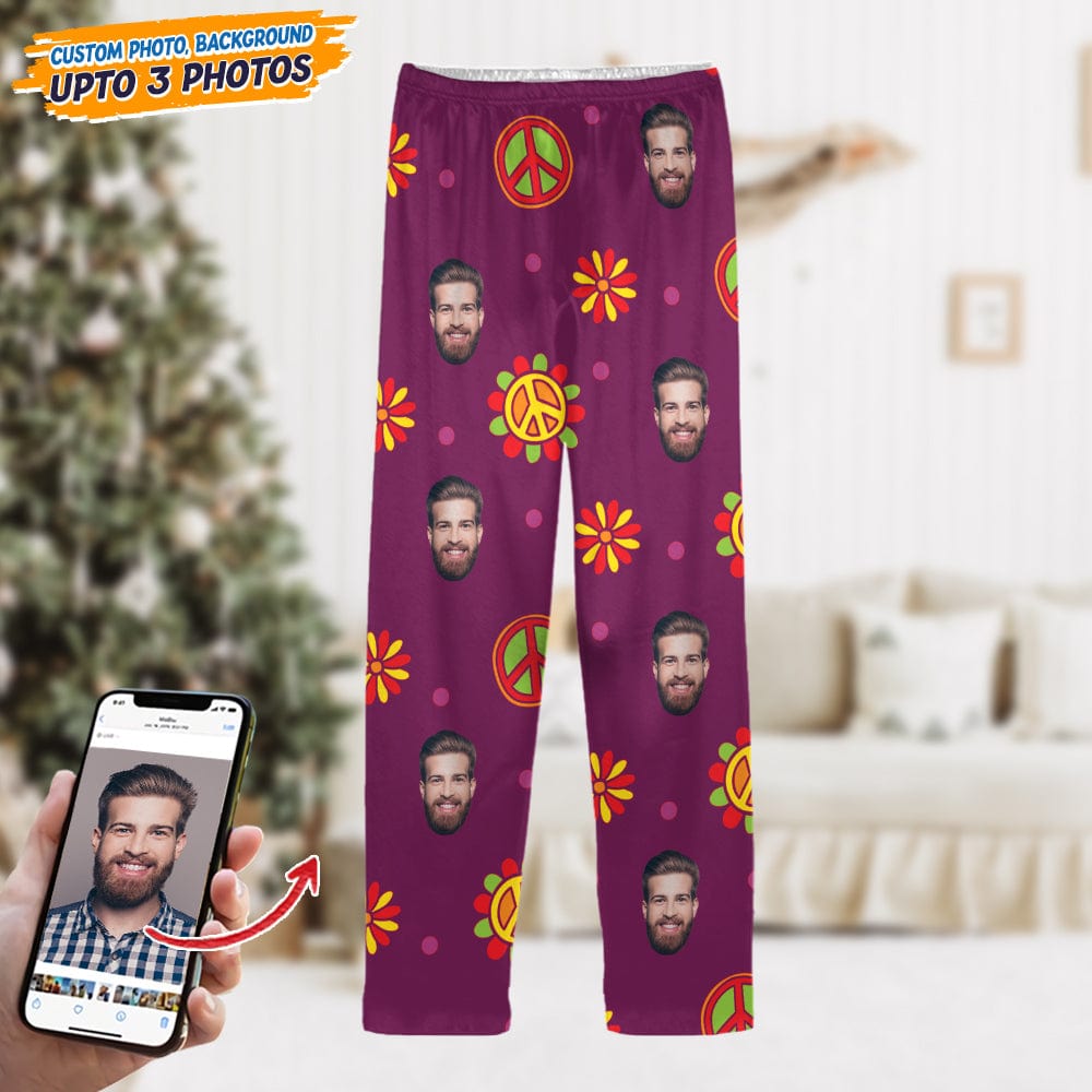 Custom Face Photo With Decoration Hippie Pajamas T368 888894