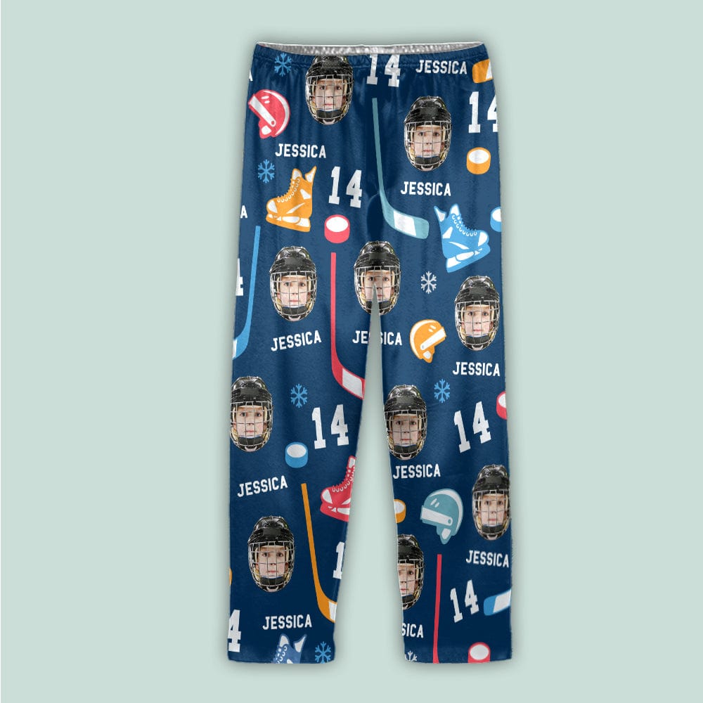 Custom Face Photo With Hockey Sport Pajamas T286 888859