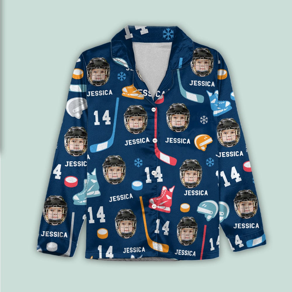 Custom Face Photo With Hockey Sport Pajamas T286 888859