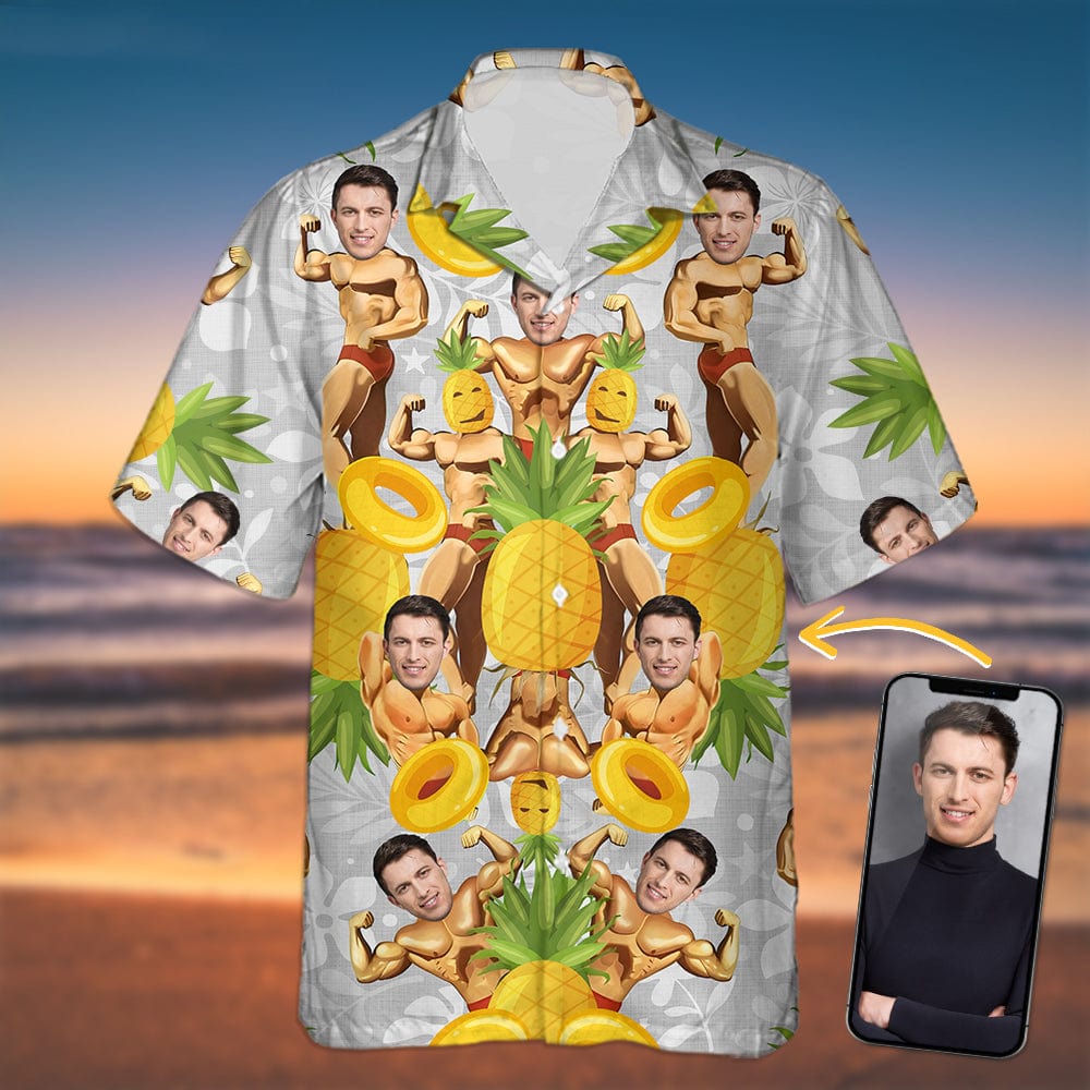 Custom Face Photo With Muscle Hawaiian Shirt TA29 889519