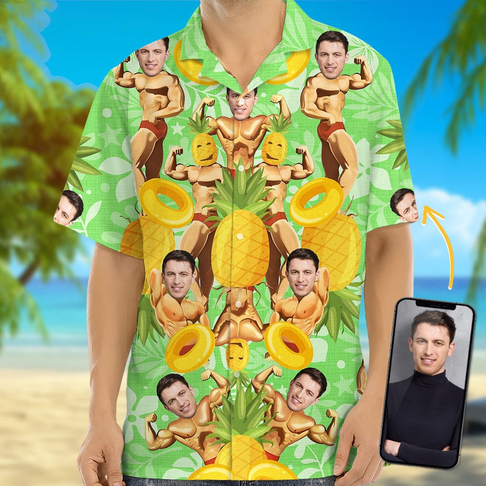 Custom Face Photo With Muscle Hawaiian Shirt TA29 889519