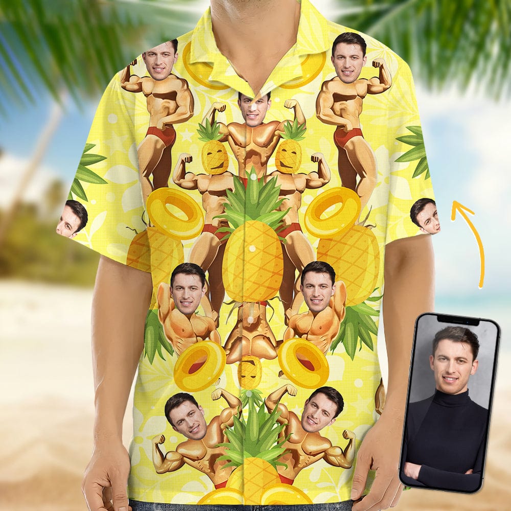 Custom Face Photo With Muscle Hawaiian Shirt TA29 889519