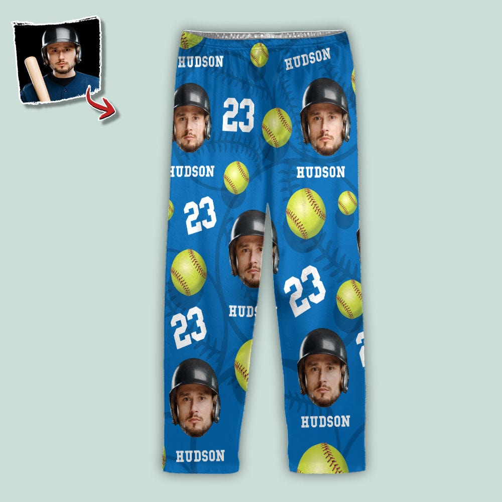 Custom Face Photo With Softball Pajamas Christmas T286 888811