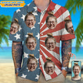 Custom Face Photo With Us Flag Hawaii Shirt TA29 889271