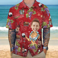 Custom Face Photo With Wine Bottle Hawaii Shirt N304 889351