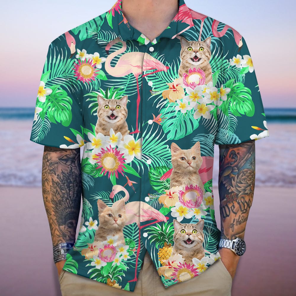 Custom Funny Cat Photo Aloha Hawaii Shirt N304 890248