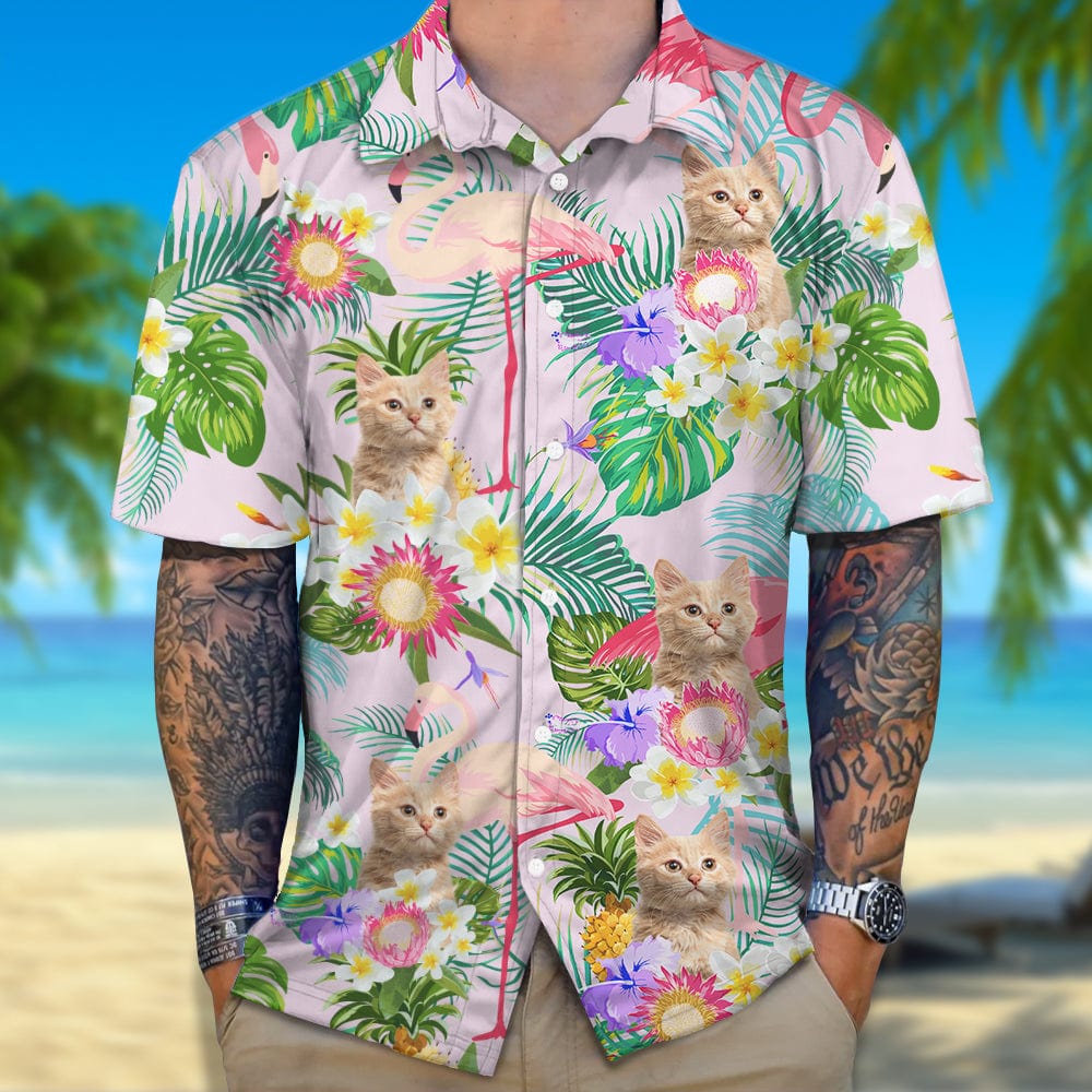Custom Funny Cat Photo Aloha Hawaii Shirt N304 890248