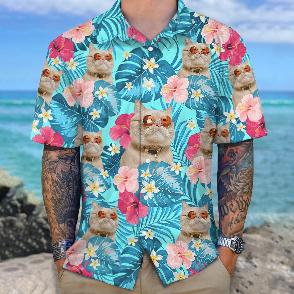 Custom Funny Photo Cat Hawaii Shirt For Cat Lover TA29 889541