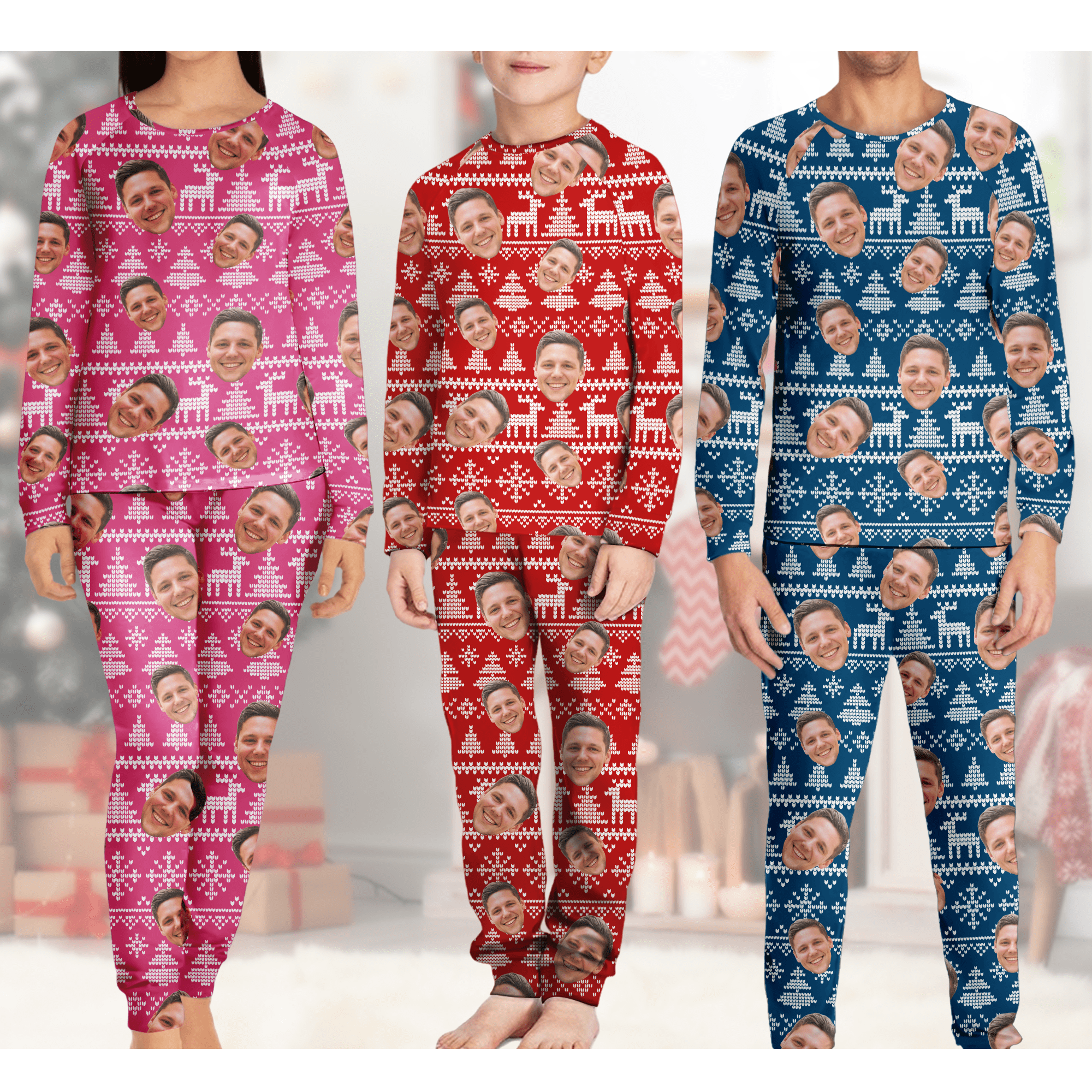 Custom Human Face Christmas Matching Sleepwear N304 889860