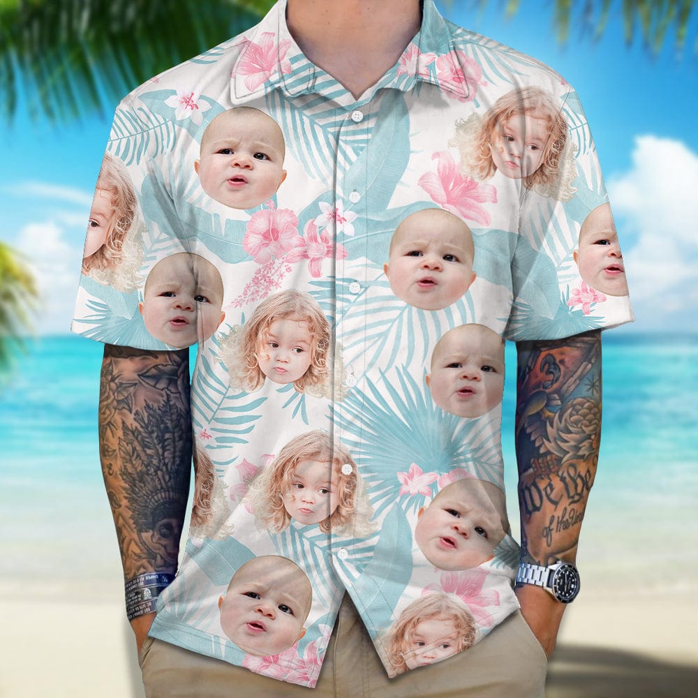 Custom Human Face Photo Tropical Floral Hawaii Shirt TH10 891455