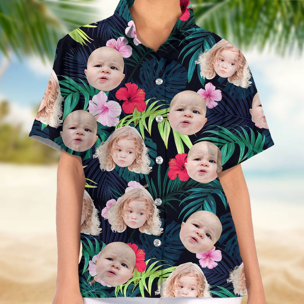 Custom Human Face Photo Tropical Floral Hawaii Shirt TH10 891455