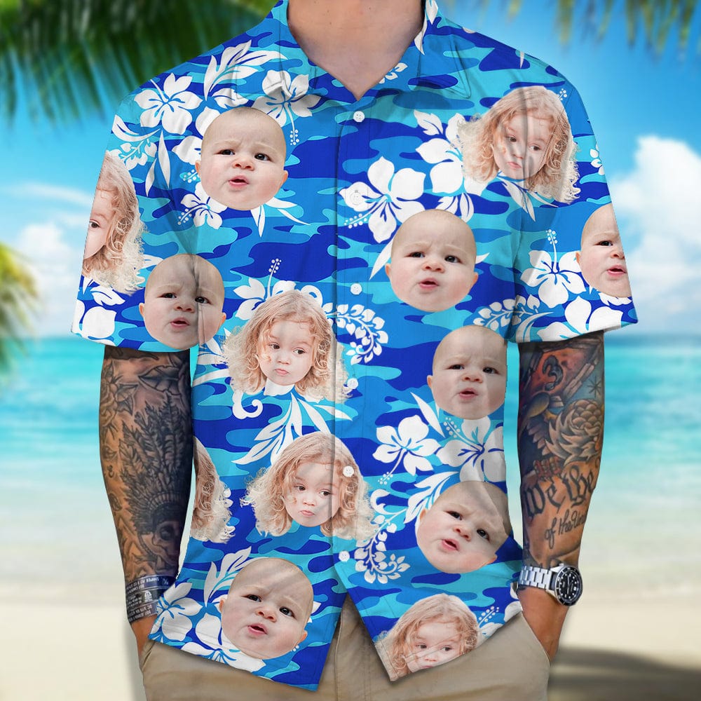 Custom Human Face Photo Tropical Floral Hawaii Shirt TH10 891455