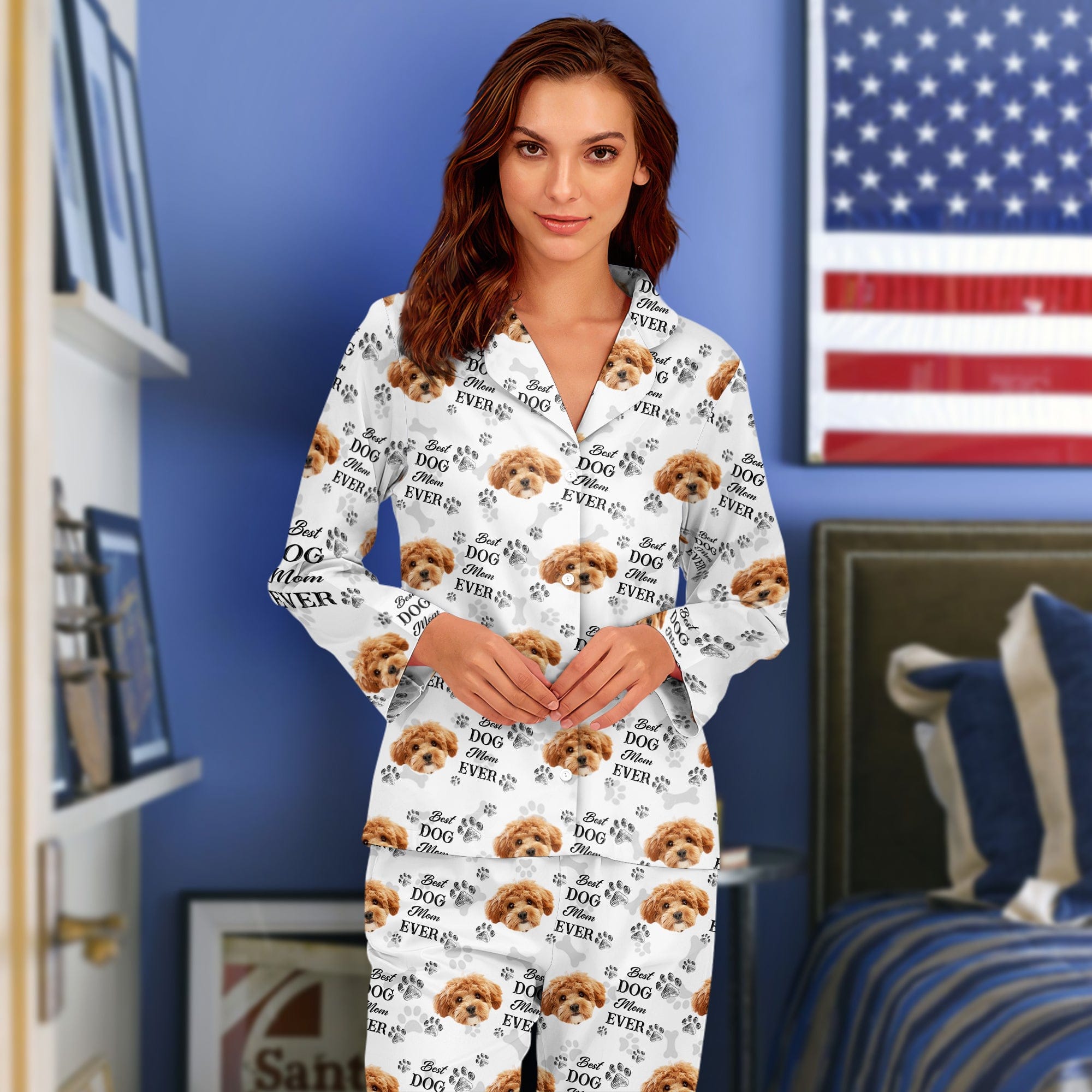 Custom Pet Photo Best Dog Dad Mom Ever, Best Fur Dad Mom Ever Pajamas - Dog Owners Gifts HA75 895036
