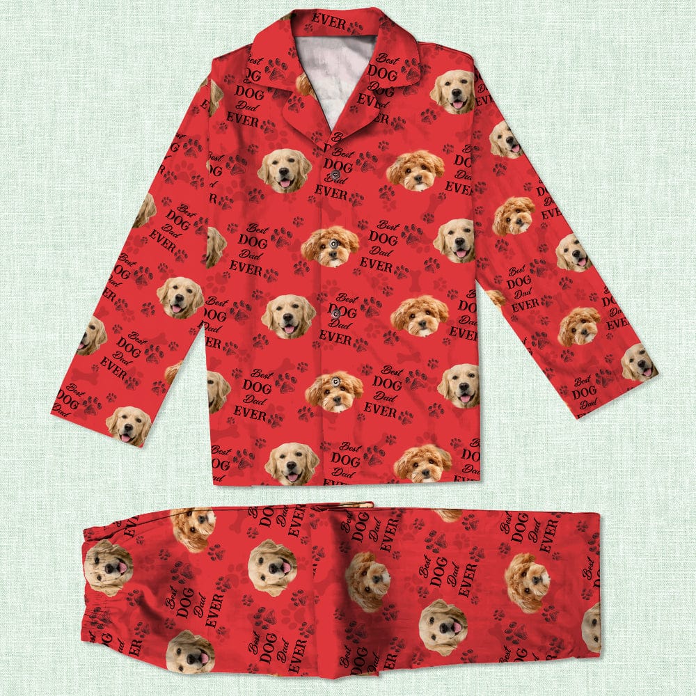 Custom Pet Photo Best Dog Dad Mom Ever, Best Fur Dad Mom Ever Pajamas - Dog Owners Gifts HA75 895036