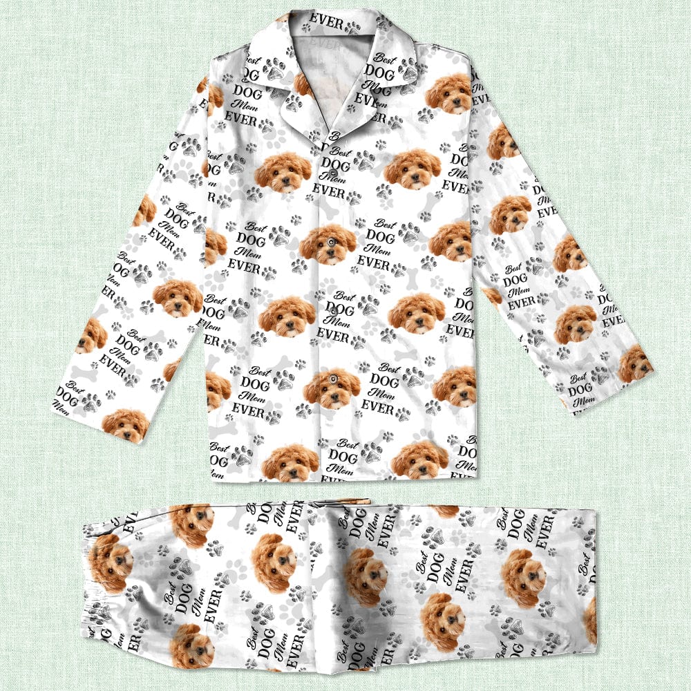 Custom Pet Photo Best Dog Dad Mom Ever, Best Fur Dad Mom Ever Pajamas - Dog Owners Gifts HA75 895036
